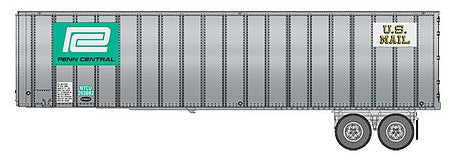 Walthers SceneMaster 2610 HO Scale Flexi-Van 40' Trailer 2-Pack - Assembled - Penn Central (logo and US Mail placards; end doors)