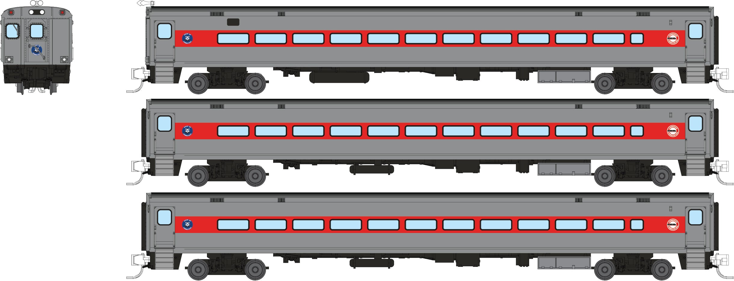 Rapido N Comet Car: MARC: Set #1 (Cab Car and 2 Coaches)