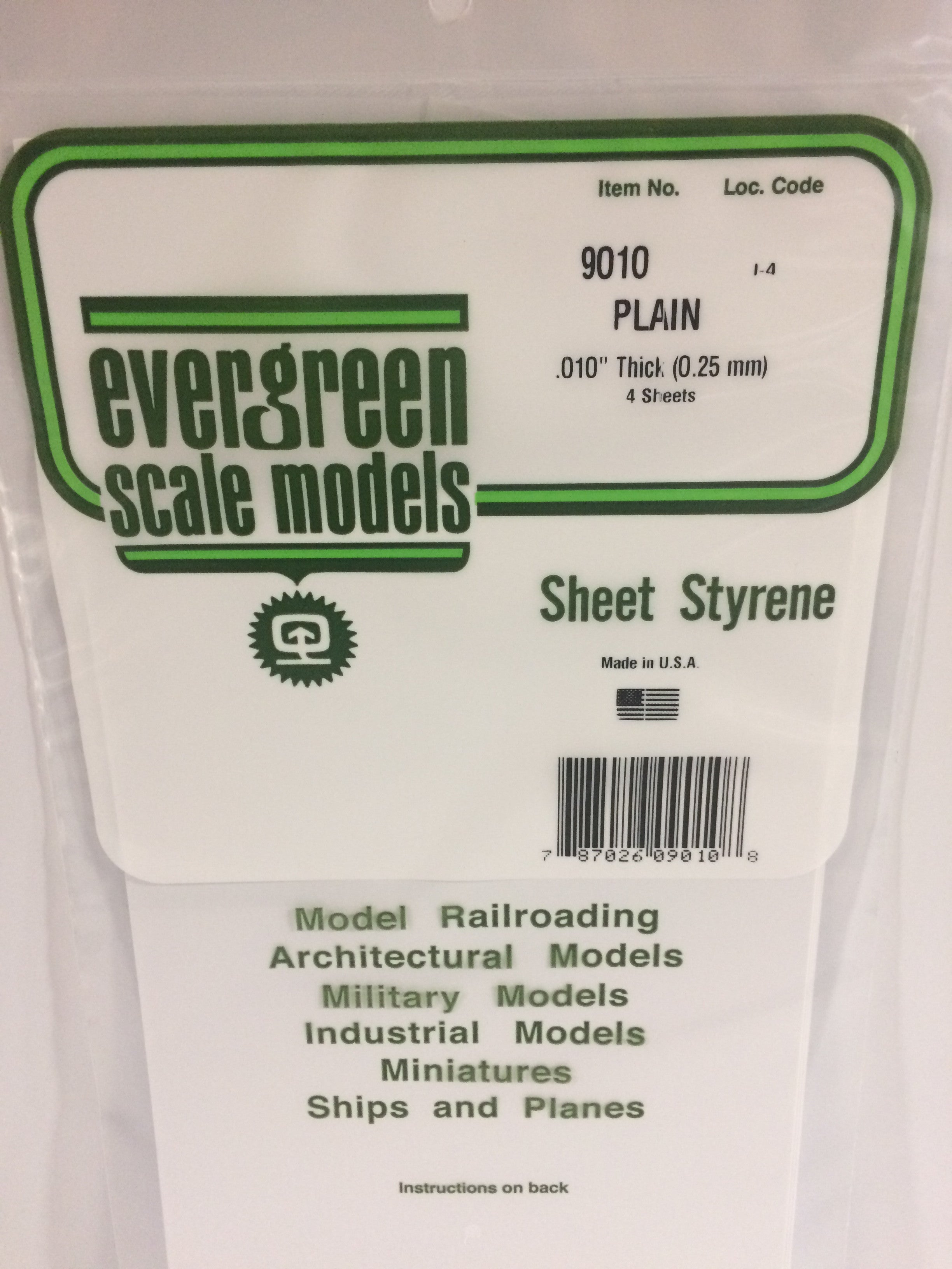 Evergreen 19010 .010" 12" X 24" Opaque White Polystyrene Sheet Bulk Pack (15 pcs)