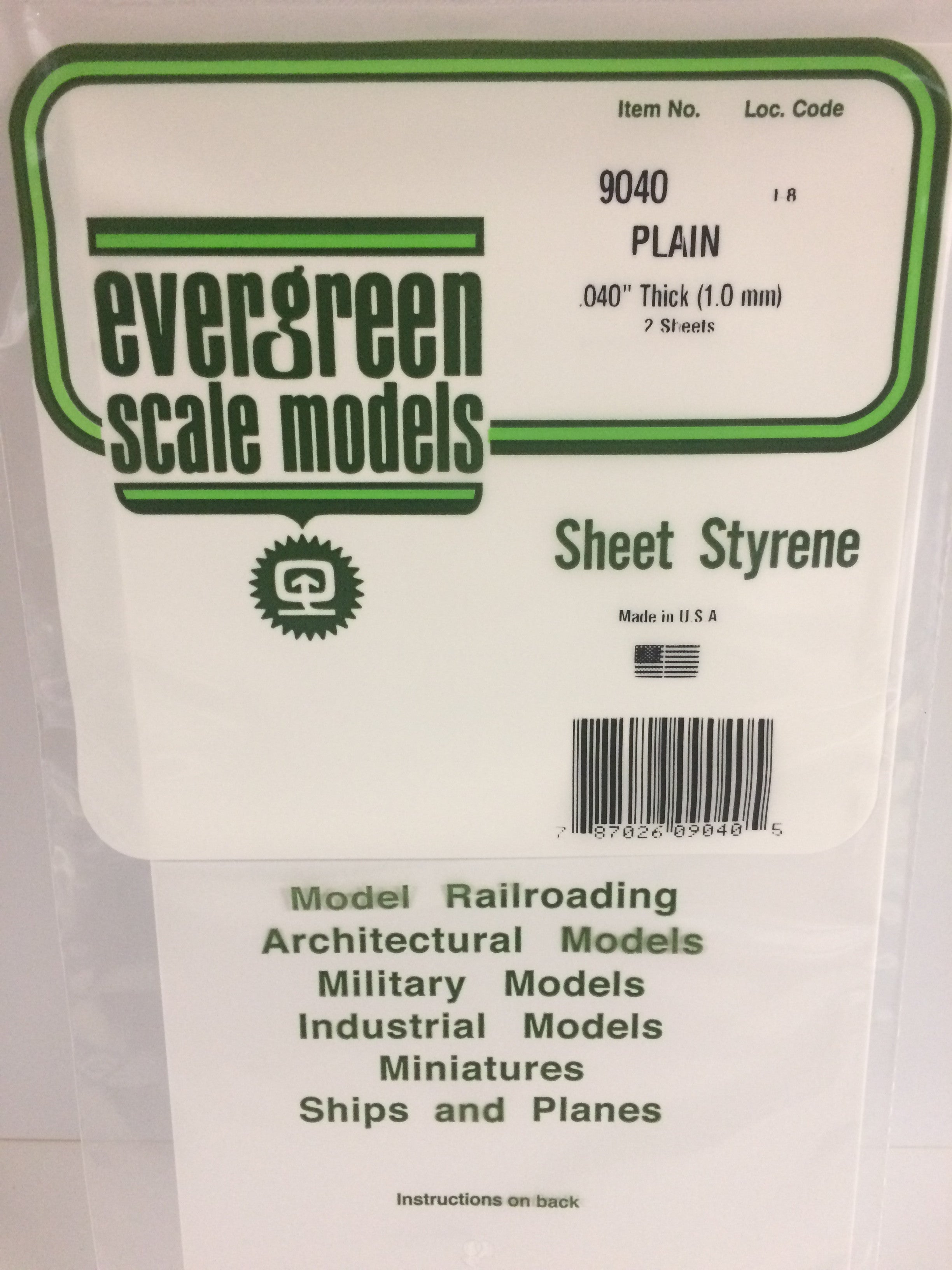 Evergreen 19040 .040" 12" X 24" Opaque White Polystyrene Sheet Bulk Pack (6 pcs)