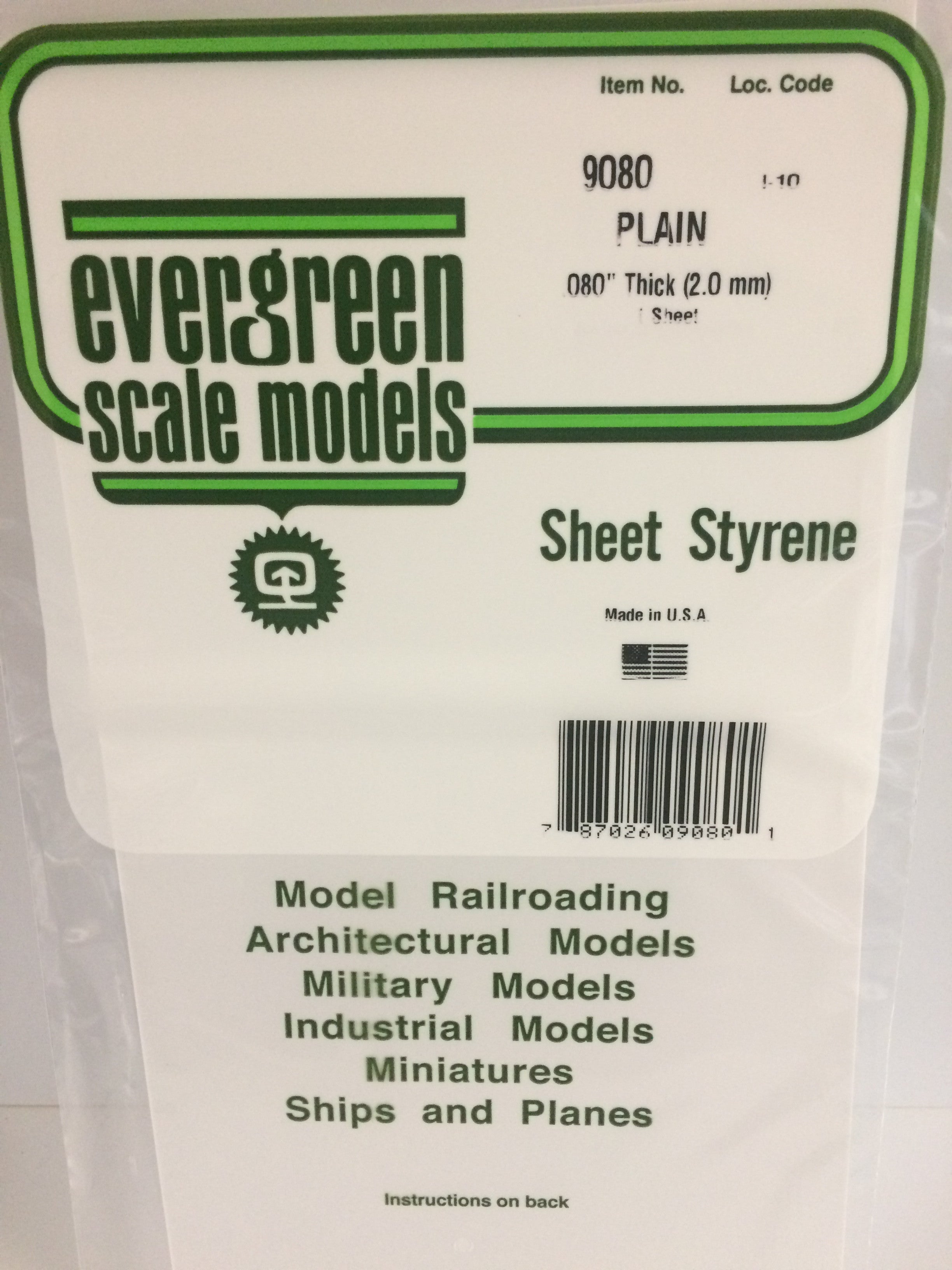 Evergreen 19080 .080" 12" X 24" Opaque White Polystyrene Sheet Bulk Pack (3 pcs)