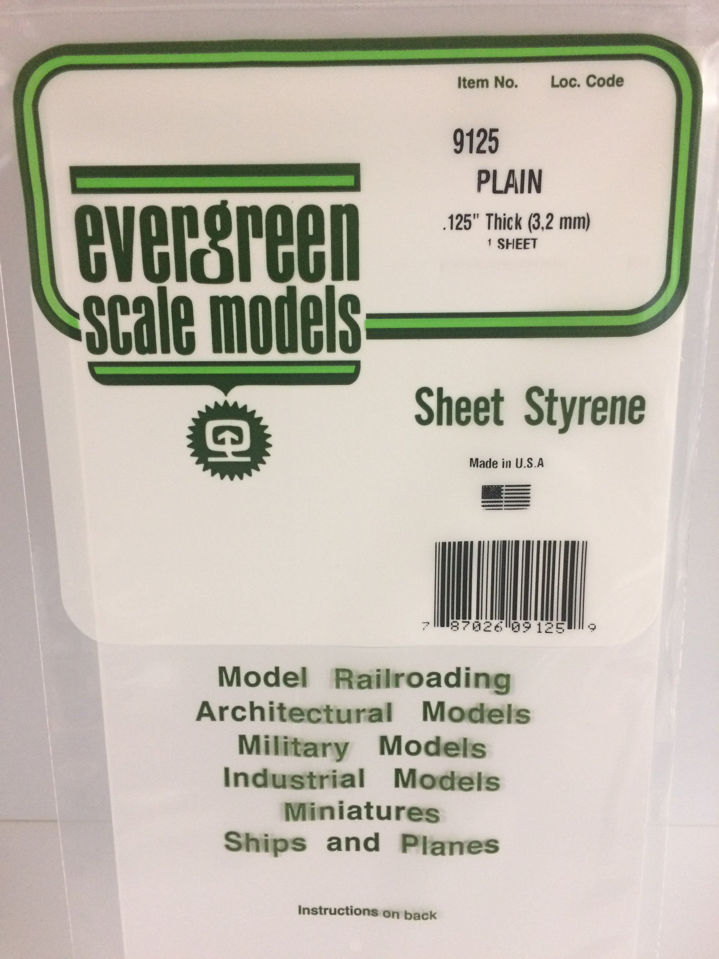 Evergreen 19125 .125" 12" X 24" Opaque White Polystyrene Sheet Bulk Pack (2 pcs)