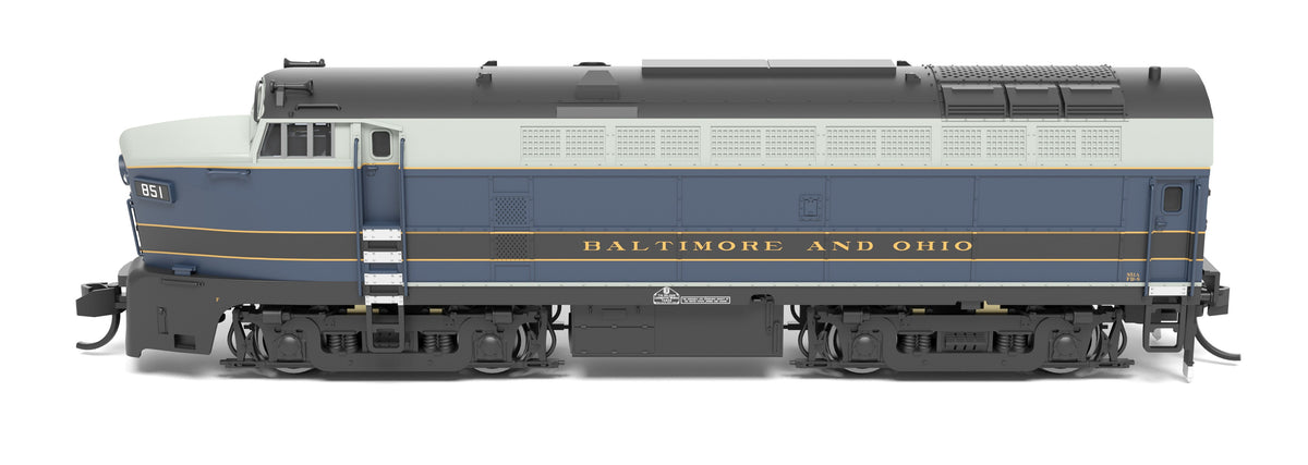 Broadway Limited Imports 9627 N B&O Sharknose, RF-16 A/B set, 851A/851X, As-Delivered, A-unit Paragon4 Sound/DC/DCC, Unpowered B - view 4