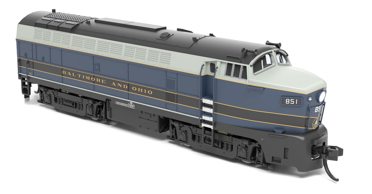 Broadway Limited Imports 9627 N B&O Sharknose, RF-16 A/B set, 851A/851X, As-Delivered, A-unit Paragon4 Sound/DC/DCC, Unpowered B - view 5