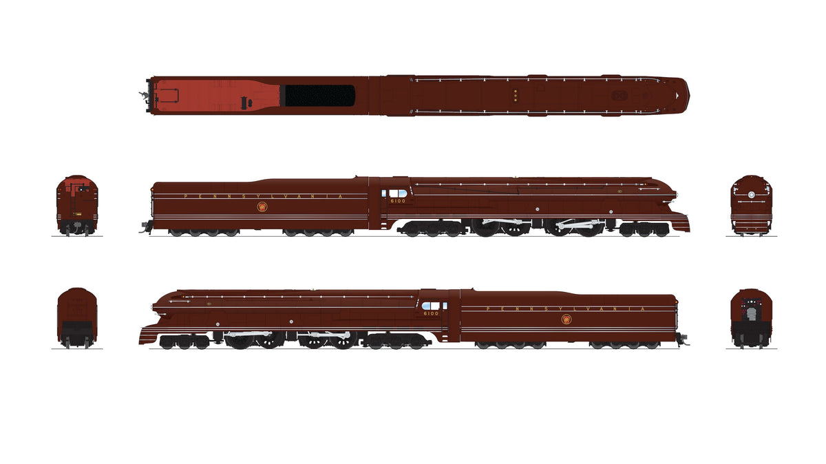 Broadway Limited Imports 9378 HO PRR S1 6-4-4-6 Duplex, #6100, Tuscan Red Fantasy Paint, No-Sound / DCC-Ready - view 4