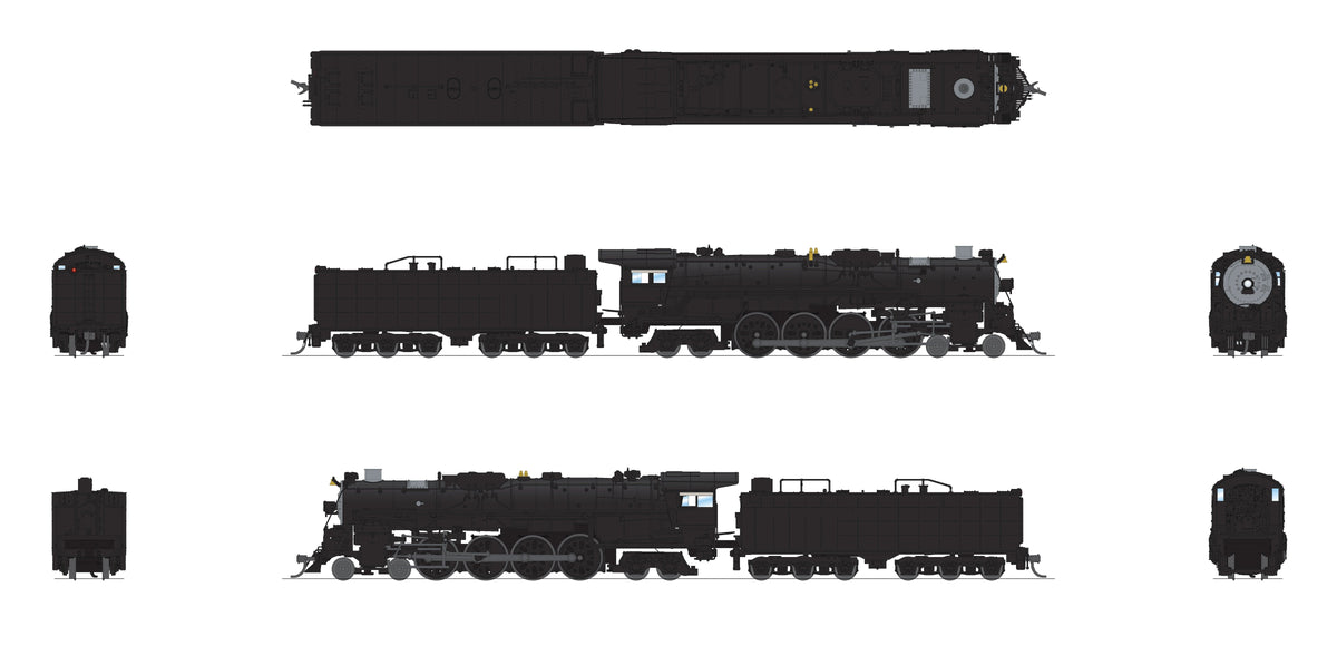 Broadway Limited Imports 9406 N ATSF 4-8-4, Unlettered, Paragon4 Sound/DC/DCC, w/ Smoke - view 2