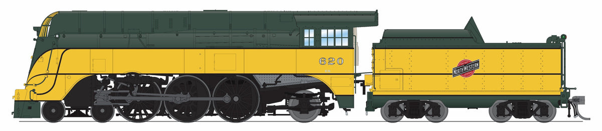 Broadway Limited Imports 9549 HO C&NW 4-6-2 "Yellow Jacket", #617, 1952 Appearance, No-Sound / DCC-Ready