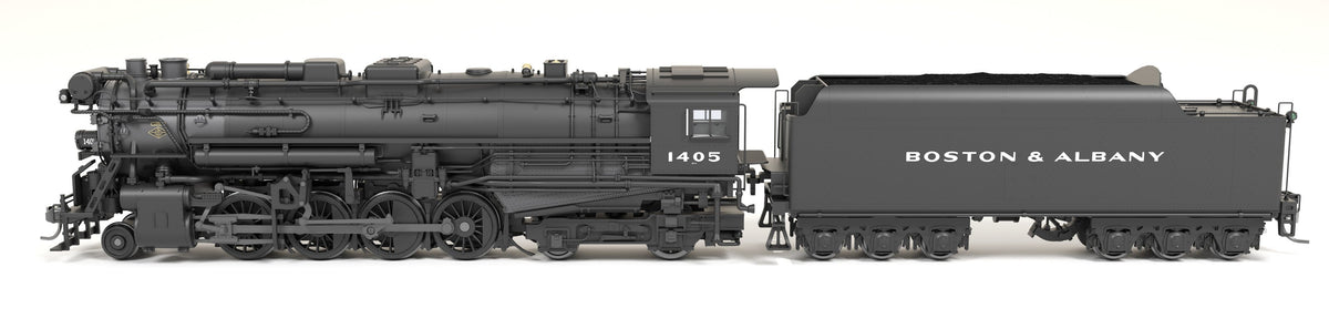 Broadway Limited Imports 9605 HO Boston & Albany A-1a Berkshire 2-8-4 (Brass-Hybrid), B&A #1405, Post-1946 Appearance, 6-Axle Tender, Block Lettering, Stealth Series, No-Sound / DCC-Ready