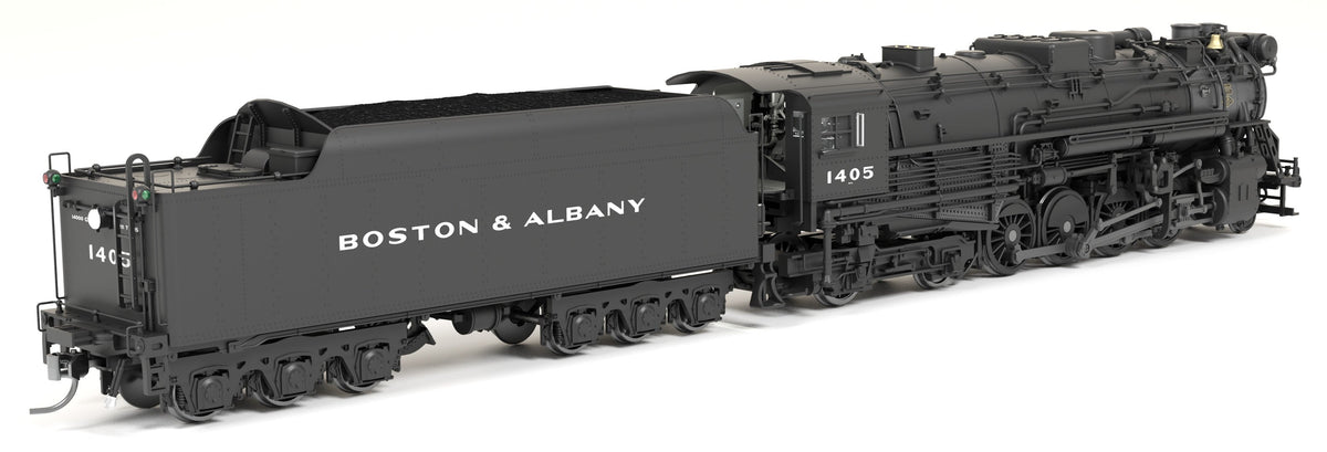 Broadway Limited Imports 9605 HO Boston & Albany A-1a Berkshire 2-8-4 (Brass-Hybrid), B&A #1405, Post-1946 Appearance, 6-Axle Tender, Block Lettering, Stealth Series, No-Sound / DCC-Ready — view 4