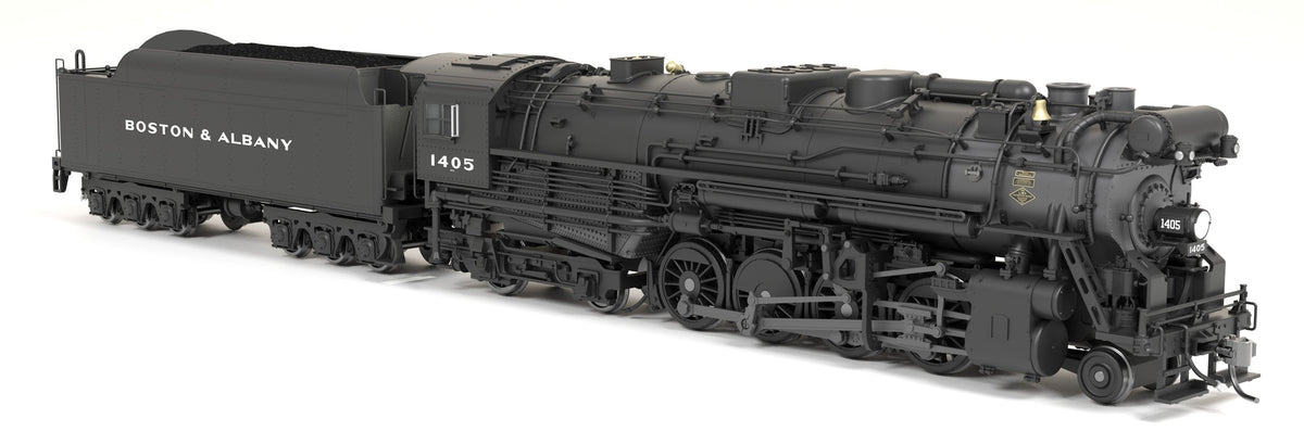 Broadway Limited Imports 9604 HO Boston & Albany A-1a Berkshire 2-8-4 (Brass-Hybrid), B&A #1405, Post-1946 Appearance, 6-Axle Tender, Block Lettering, Paragon4 Sound/DC/DCC, Smoke — view 6