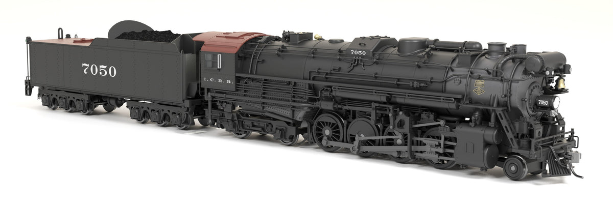 Broadway Limited Imports 9614 HO Illinois Central Lima A-1 Berkshire 2-8-4 (Brass-Hybrid), Illinois Central #7050, 1930s Appearance, Paragon4 Sound/DC/DCC, Smoke — view 6
