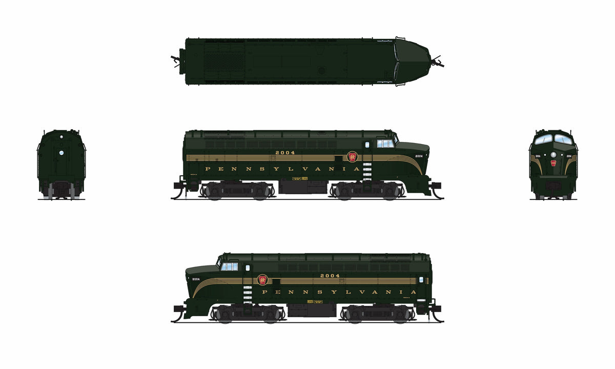 Broadway Limited Imports 9622 N PRR Sharknose, BF-16 A, 2007-A, DGLE 5-Stripe, Paragon4 Sound/DC/DCC - view 8