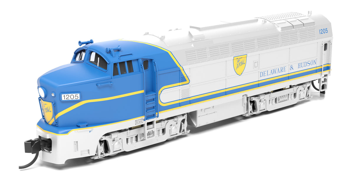 Broadway Limited Imports 9639 N D&H Sharknose, RF-16 A, 1205, Blue Warbonnet, Paragon4 Sound/DC/DCC