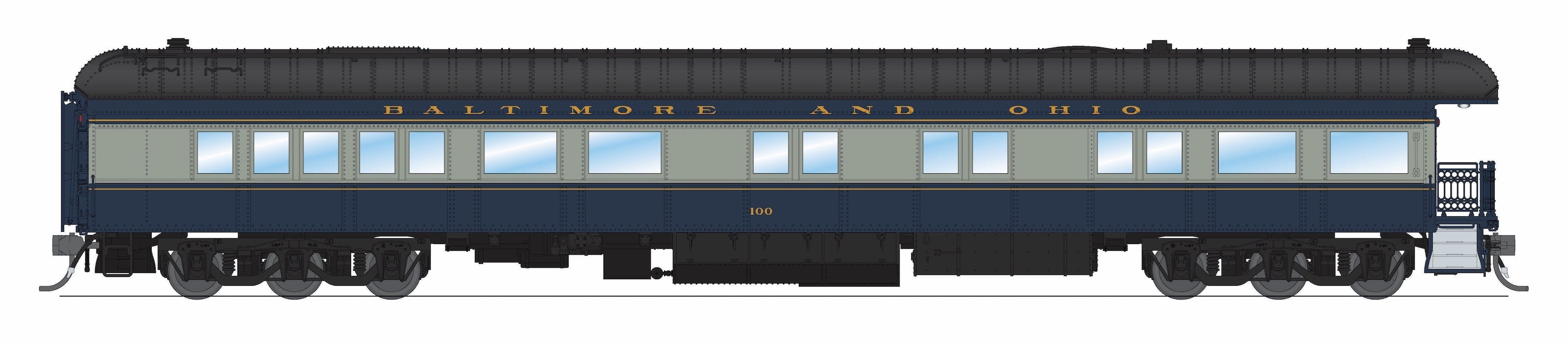 BLI 9713 HO B&O Heavyweight Pass Set B&O 1438 - front 3/4 view