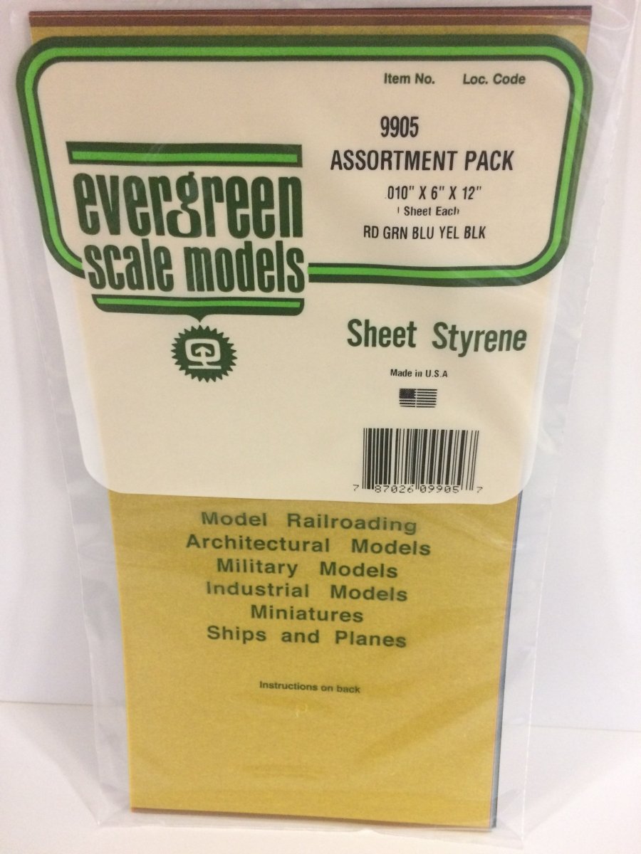 Evergreen 9905 .010" Combo Transparent Polystyrene Sheet Pack (5 pcs) - Oakville Model Trains Depot