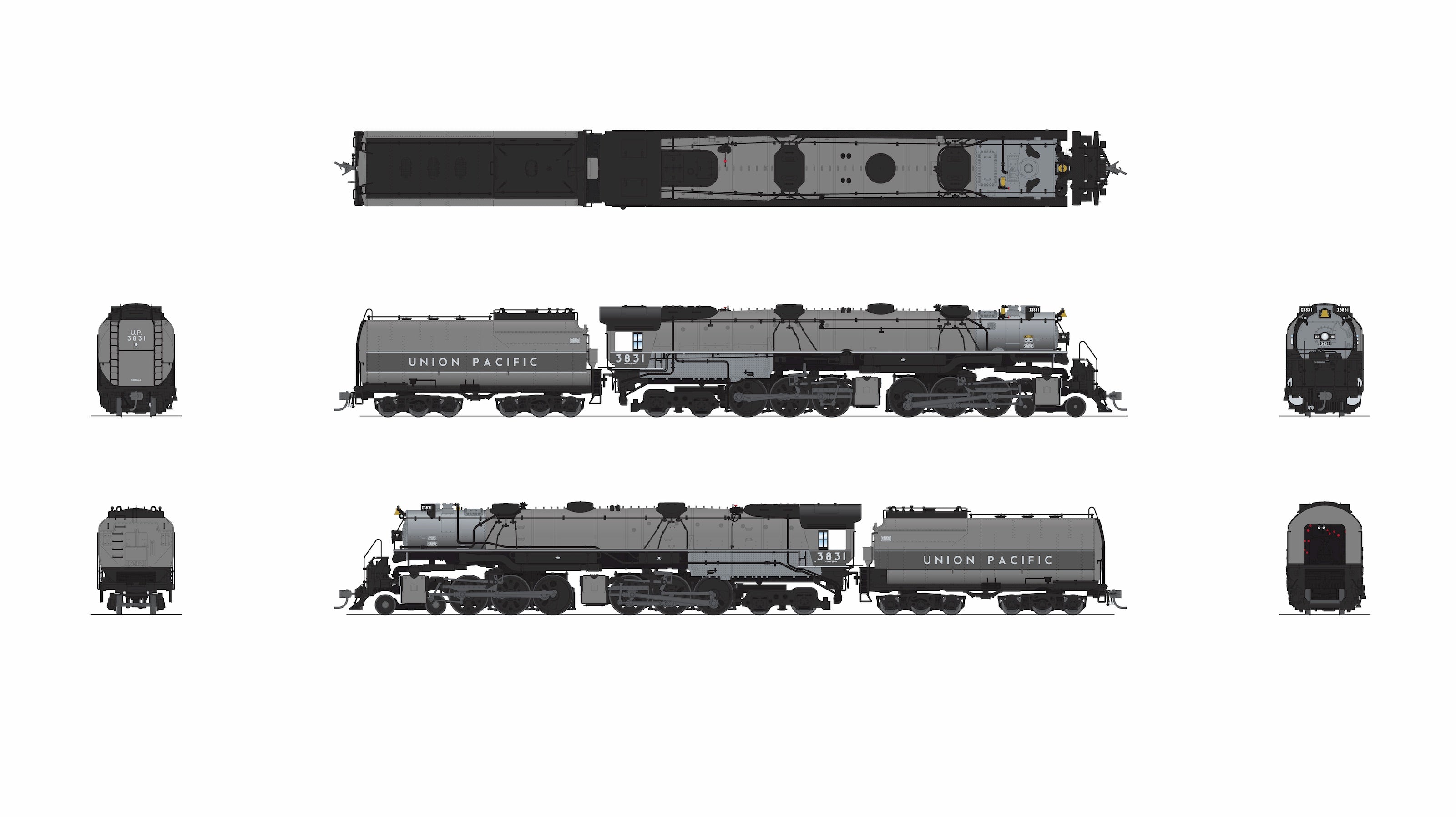 BLI 9915 HO Challenger CSA-2 UP 3831 - underside view