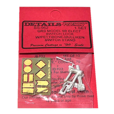 Details West 962 HO Scale GRS Model 9B Switch Lock & Pettibone-Mulliken Switch Stand