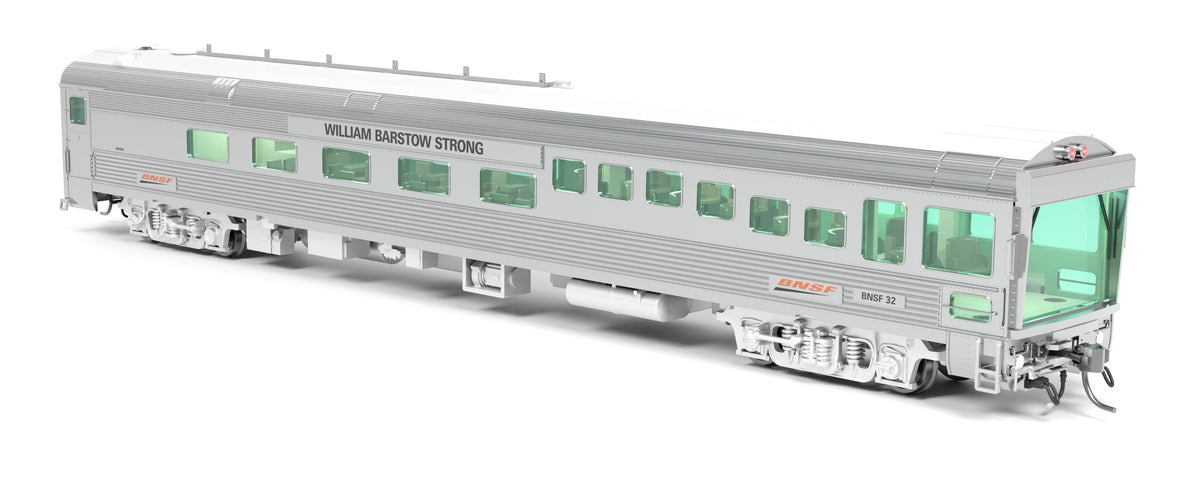 Broadway Limited Imports 9994 HO BNSF Track Inspection Car, BNSF #32 "William Barstow Strong", 2008-2013 Appearance w/ White Roof - view 4
