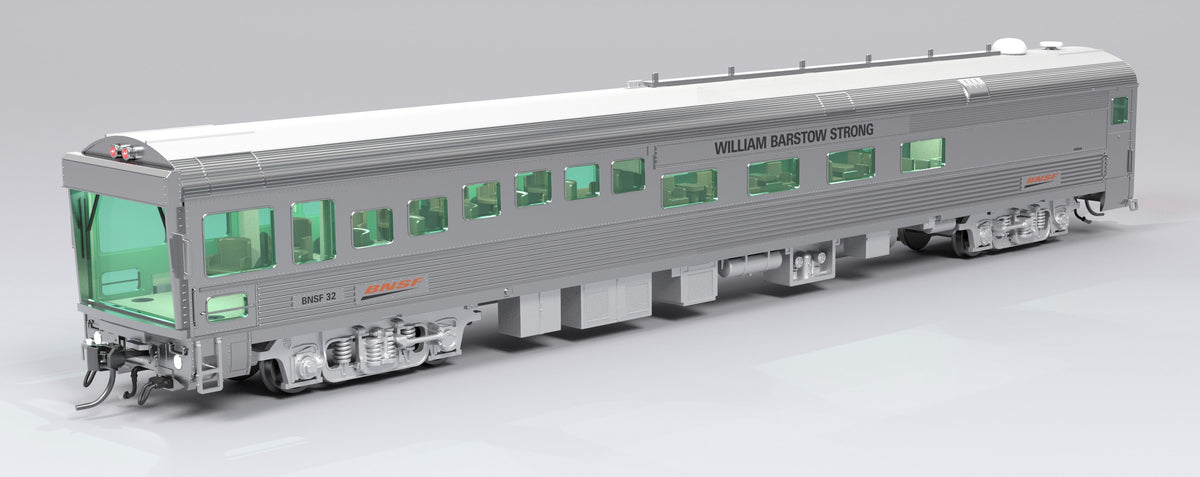 Broadway Limited Imports 9994 HO BNSF Track Inspection Car, BNSF #32 "William Barstow Strong", 2008-2013 Appearance w/ White Roof - view 5