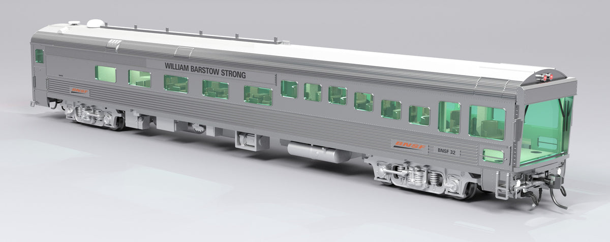 Broadway Limited Imports 9994 HO BNSF Track Inspection Car, BNSF #32 "William Barstow Strong", 2008-2013 Appearance w/ White Roof - view 6