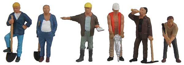 Walthers SceneMaster 6022 HO Scale Construction Workers pkg(6) - Set #1