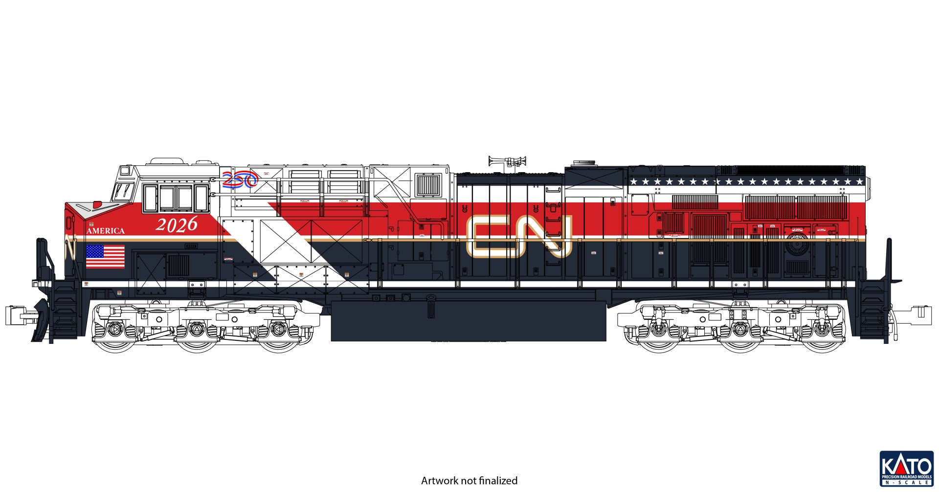 KATO 176-2026 GE ES44AC CN Air Force One #2026