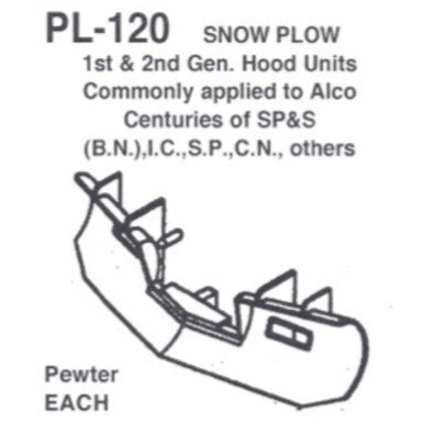 Details West 120 HO Scale Snow Plow, 1st & 2nd Generation Hood Units