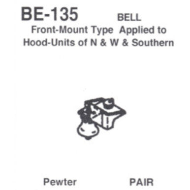 Details West 135 HO Scale Bell, Front Mount, N&W and Southern Hood Units - 2 (pair)