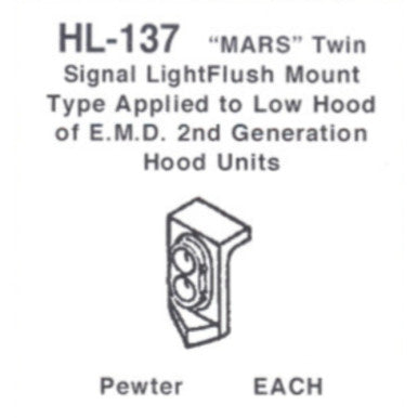Details West 137 HO Scale Headlight "Mars" Twin Signal w/ Recess Plate - 1