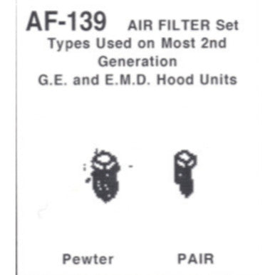 Details West 139 HO Scale Air Filter Set, 2nd Generation Hood Units - 2 (pair)
