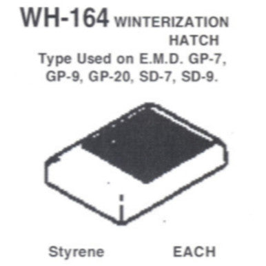 Details West 164 HO Scale Winterization Hatch, 1st Gen. Hood Units