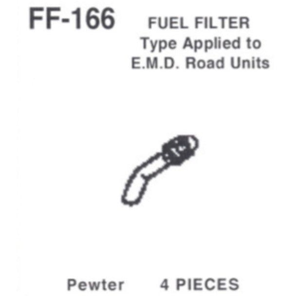 Details West 166 HO Scale Fuel Fillers: EMD Road Units - pkg(4)