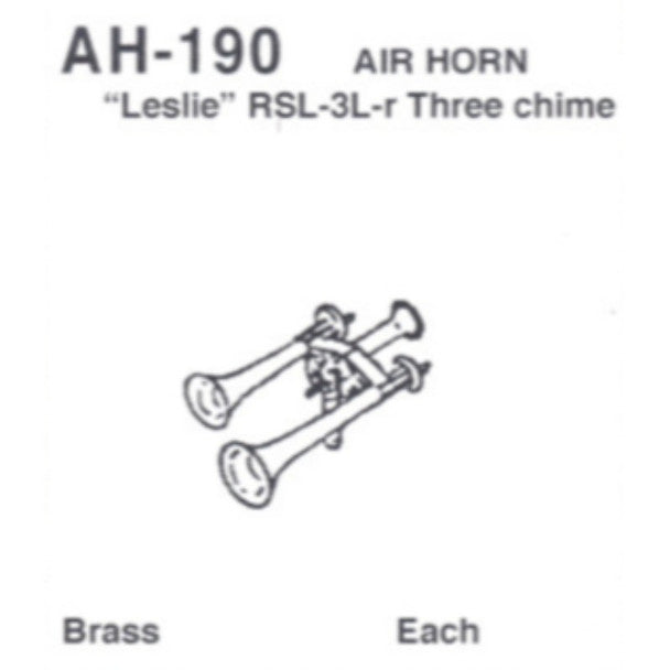 Details West 190 HO Scale Air Horn: Leslie RSL-3L-R Three Chime