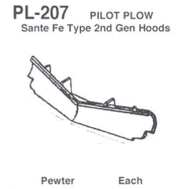 Details West 207 HO Scale Details West PL-207 - Pilot Plow, Santa Fe Type, 2nd Gen Hoods (ATSF) - 1