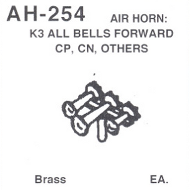 Details West 254 HO Scale Nathan Air Horn K3 All Bells Forward - CN, CP & Others (AH-254) - 1