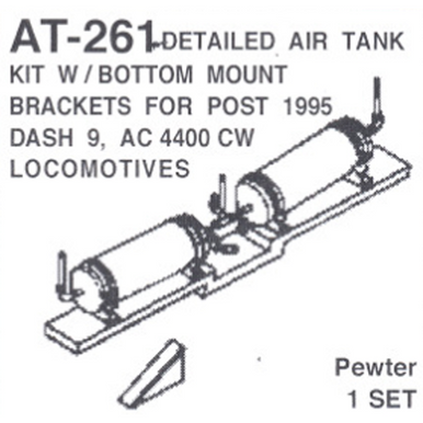 Details West 261 HO Scale Detail Air Tank Kit - Dash 9, AC4400CW (AT-261)