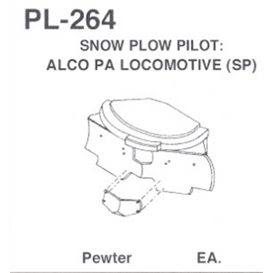Details West 264 HO Scale Snow Plow Pilot - Alco PA Locomotive (SP) (PL-264)