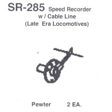 Details West 285 HO Scale Speed Recorder w/Cable Line - Late Era Locomotives (SR-285)