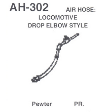 Details West 302 HO Scale AH-302 Air Hose -- Locomotive, Drop Elbow Style