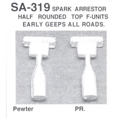 Details West 319 HO Scale SA-319 Spark Arrestor, Half-Rounded Top (F-Units, Early Jeeps) pkg(2)