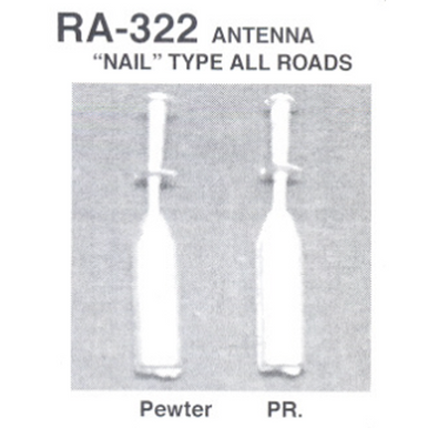 Details West 322 HO Scale RA-322 Radio Antenna, "Nail" Type, All Roads pkg(2)