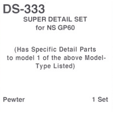 Details West 333 HO Scale DS-333 Super Detail Set for NS GP60 (Proto 2000) - 1 set