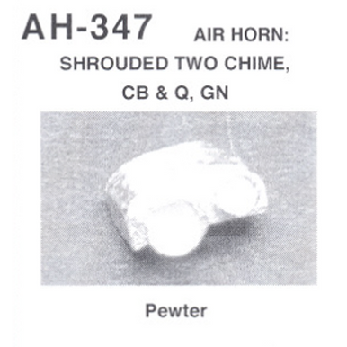 Details West 347 HO Scale AH-347 Air Horn, Shrouded 3-Chime (Pewter), CB&Q, GN & Others