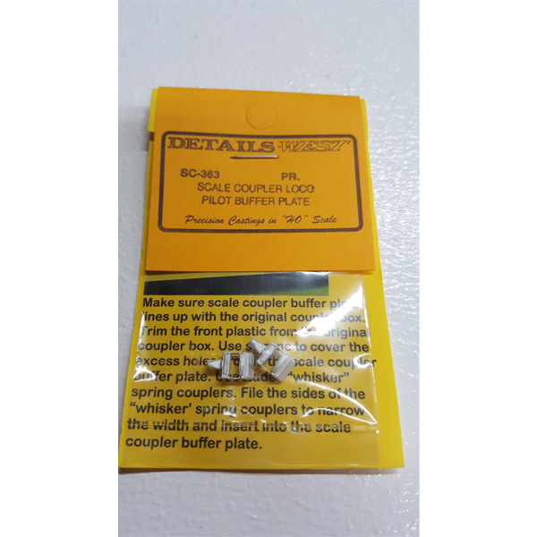 Details West 363 HO Scale Scale Coupler Loco Pilot Buffer Plate - pair
