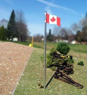 Osborn Models 3093 N Scale Osborn Model Kits N 3093 Canadian Flag and Pole Kit (3) - 3 flags and poles