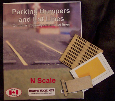 Osborn Models 3097 N Scale Osborn Models N 3097 Parking Bumpers and Lot Lines Kit (20) - 20 bumpers