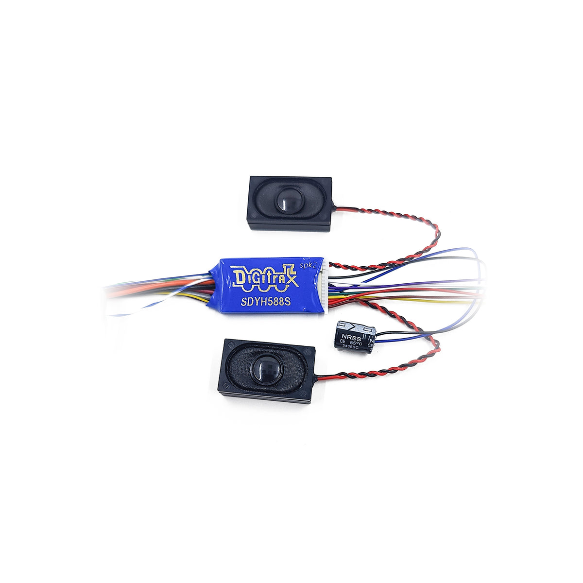 Digitrax SDYH588ST HO/S/O/G Series 8 Sound Decoder, 5A / 16-Channel / 128Mb / Dual Speakers