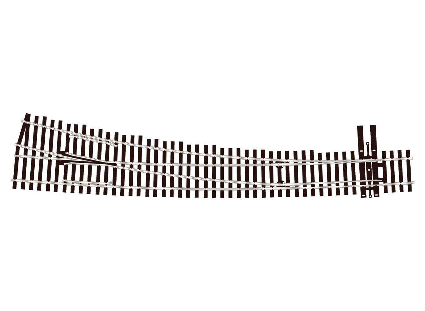 Peco SLE8376 HO/OO Scale Code 83 #7 Right Hand Curved Turnout