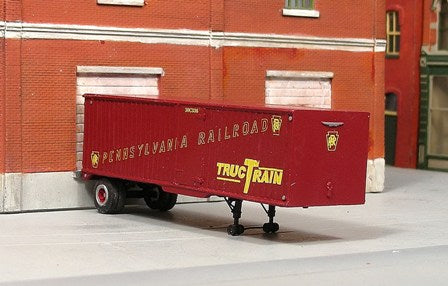 T-026-1 1950s Era 30' Fruehauf Piggyback Trailer w/ Early Pennsy Decals