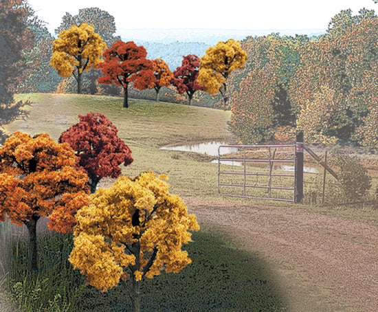 Woodland Scenics TR1576 Ready Made Trees Value Pack Fall Colors 2-3 inch 23 pack